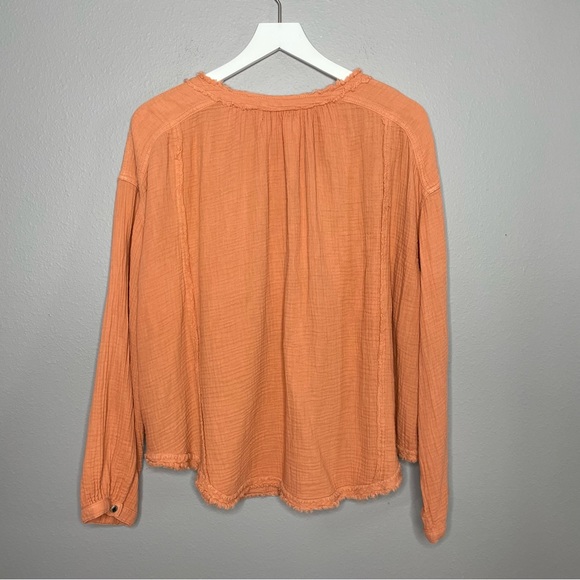 Free People We The Free Raw Hem Button Down Long Sleeve Top - Picture 4 of 4